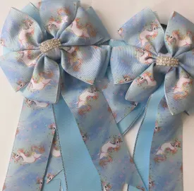 🫶 Show Bows: Unicorns Light Blue