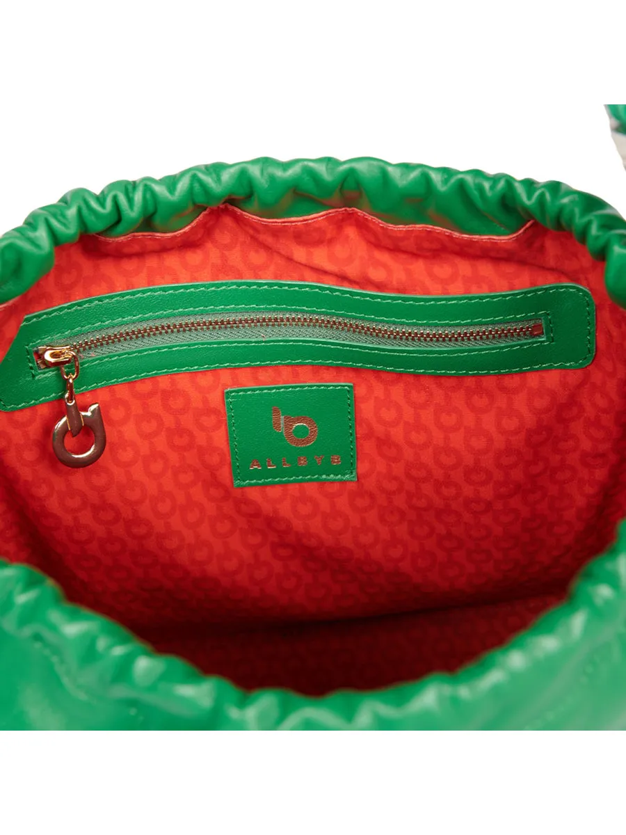 0 Genuine Leather Mira Green Shoulder Bag