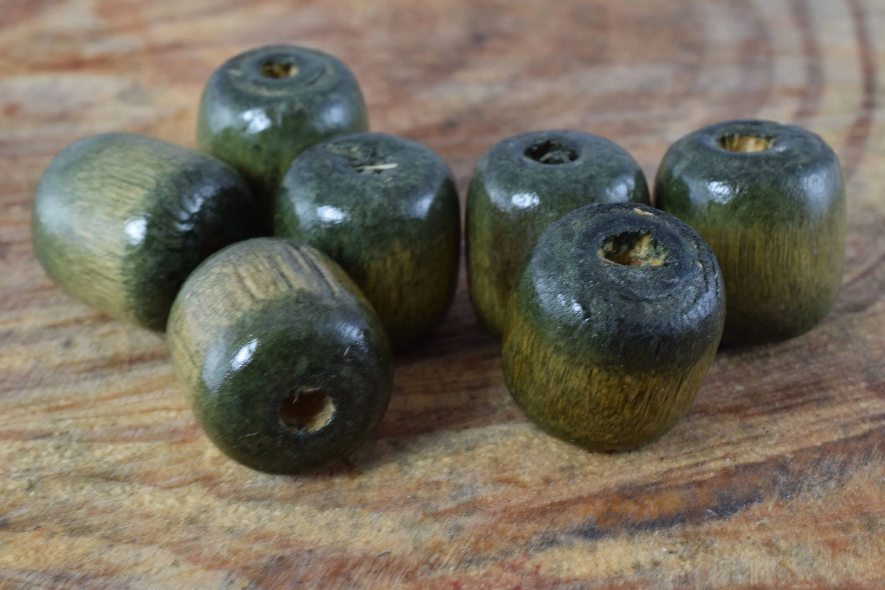 16x17mm Green Wood Beads,Green Wood Beads, Round Beads, Wood Spacer Beads, Macrame Beads for Jewelry Making, Green Wood Beads