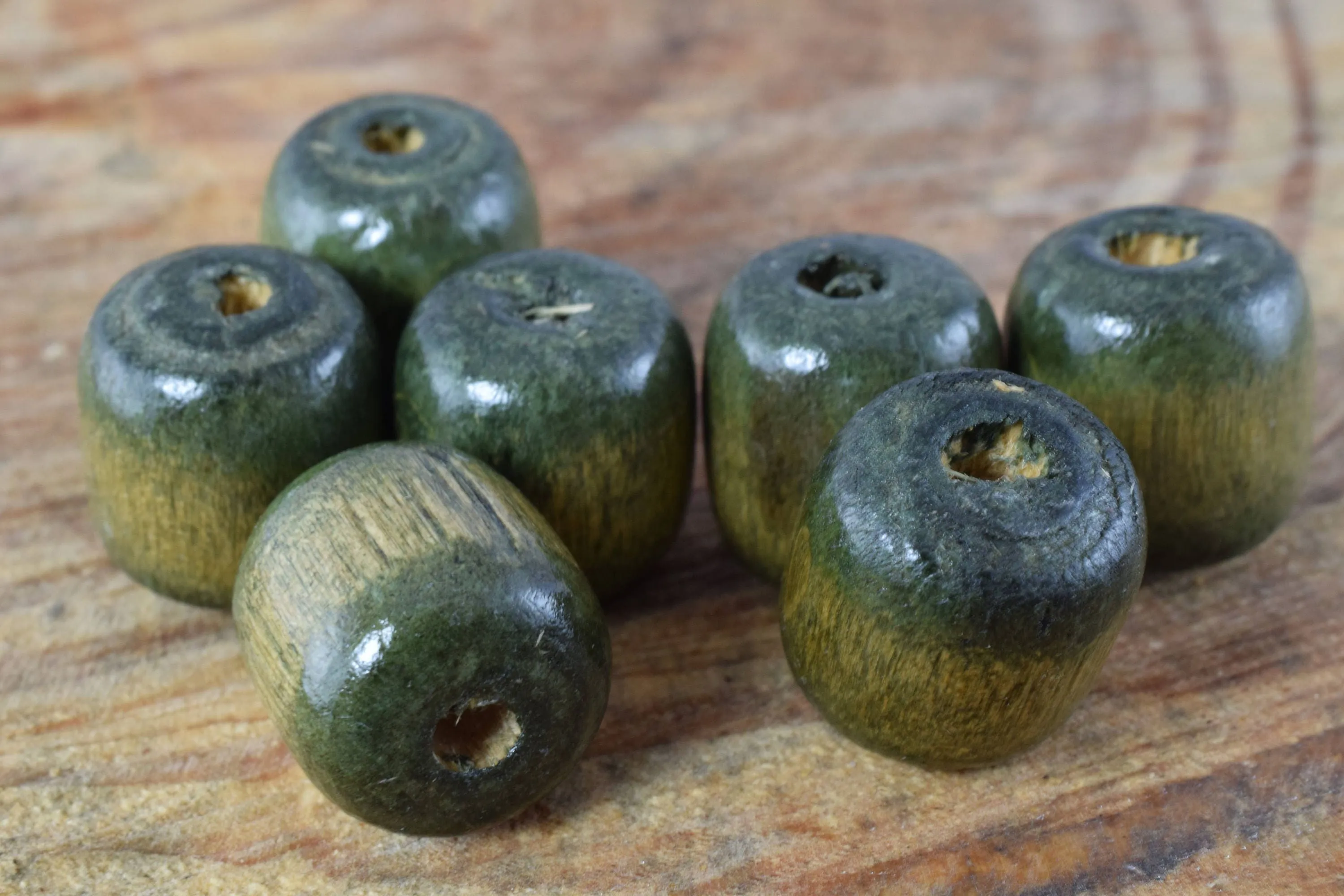 16x17mm Green Wood Beads,Green Wood Beads, Round Beads, Wood Spacer Beads, Macrame Beads for Jewelry Making, Green Wood Beads