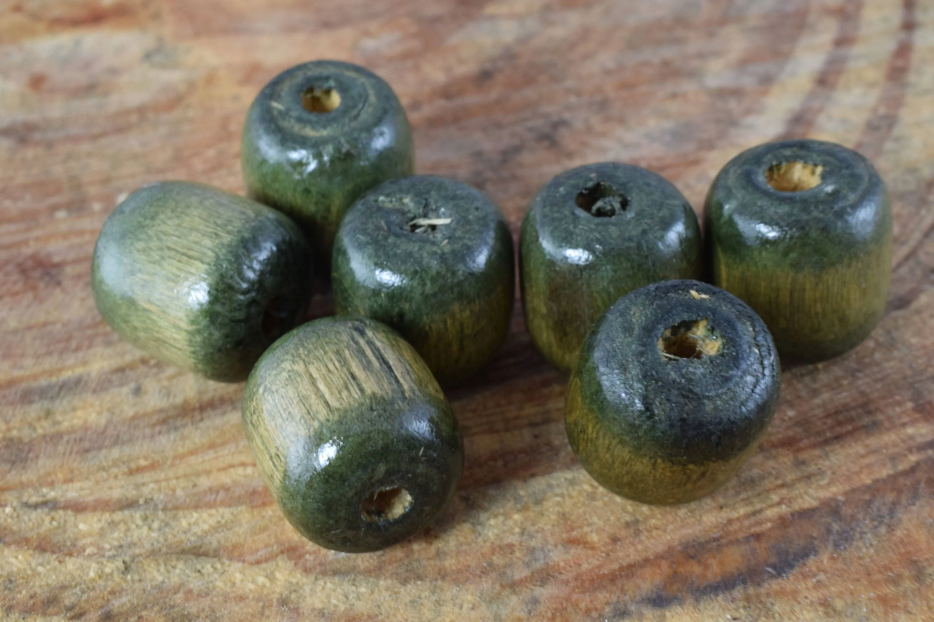 16x17mm Green Wood Beads,Green Wood Beads, Round Beads, Wood Spacer Beads, Macrame Beads for Jewelry Making, Green Wood Beads