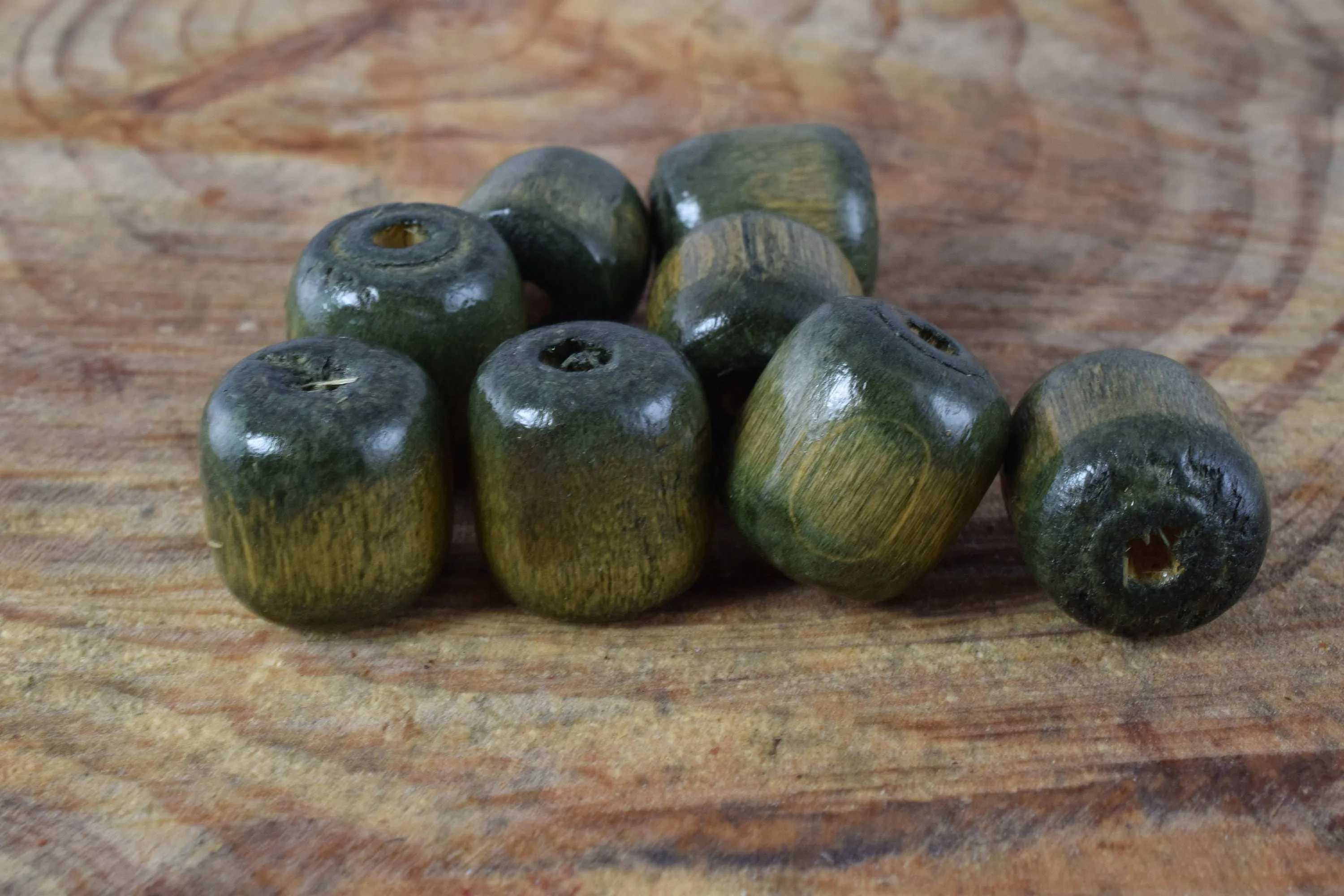 16x17mm Green Wood Beads,Green Wood Beads, Round Beads, Wood Spacer Beads, Macrame Beads for Jewelry Making, Green Wood Beads