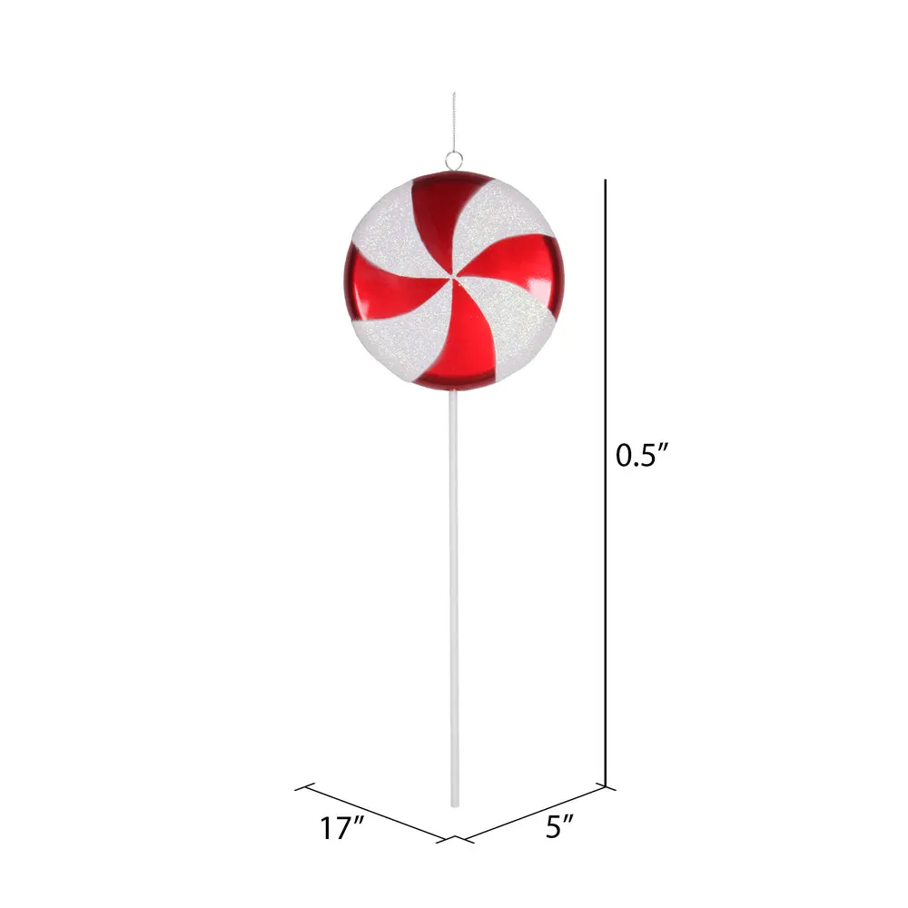 17" Red-White Candy Lollipop Ornament