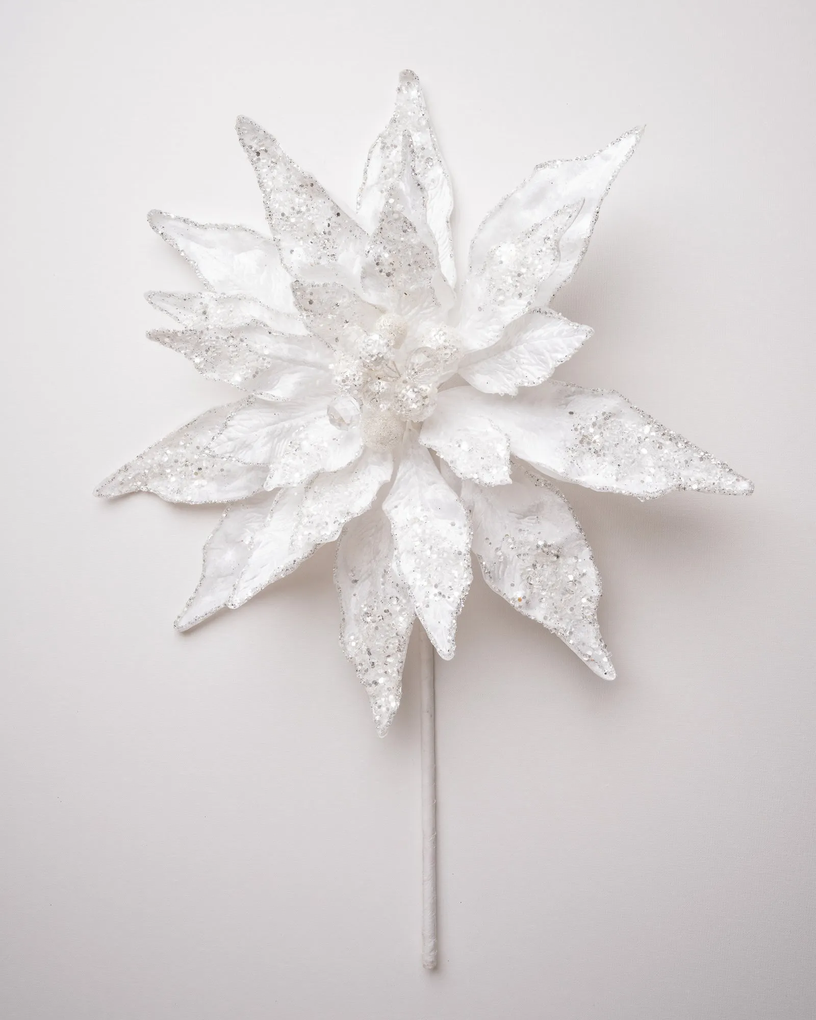 18" Poinsettia Stem Set Of 2