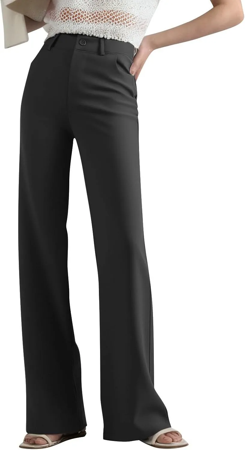 2025 Summer Women Work Business Pants High Waisted Flare Modern Comfortable Office Overalls Ladies Slacks