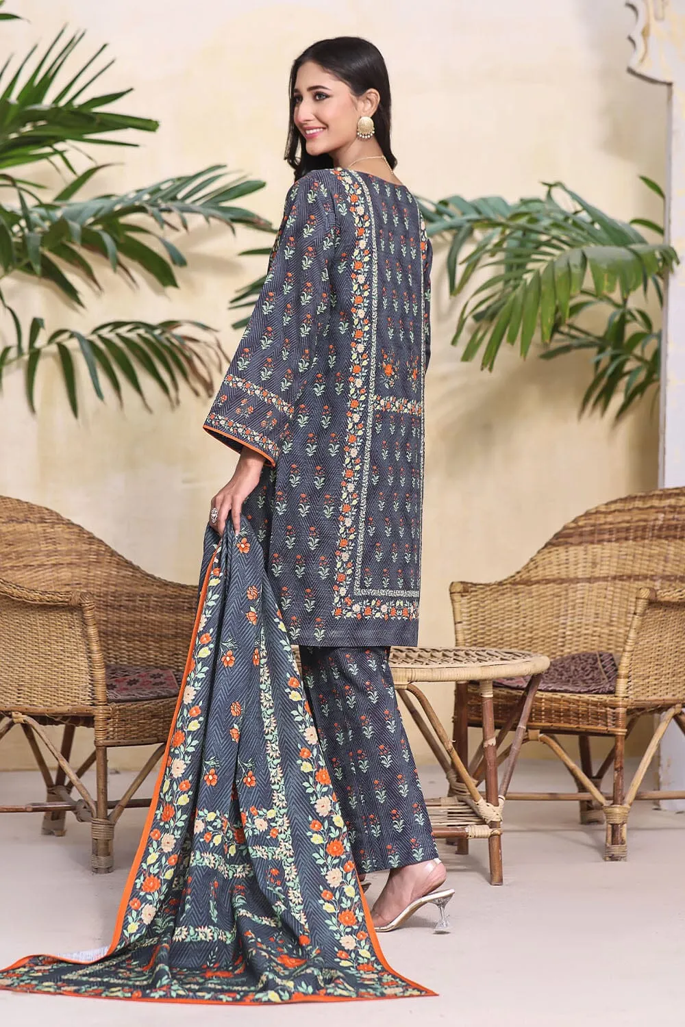 3PC Unstitched Khaddar Suit KKH-2264