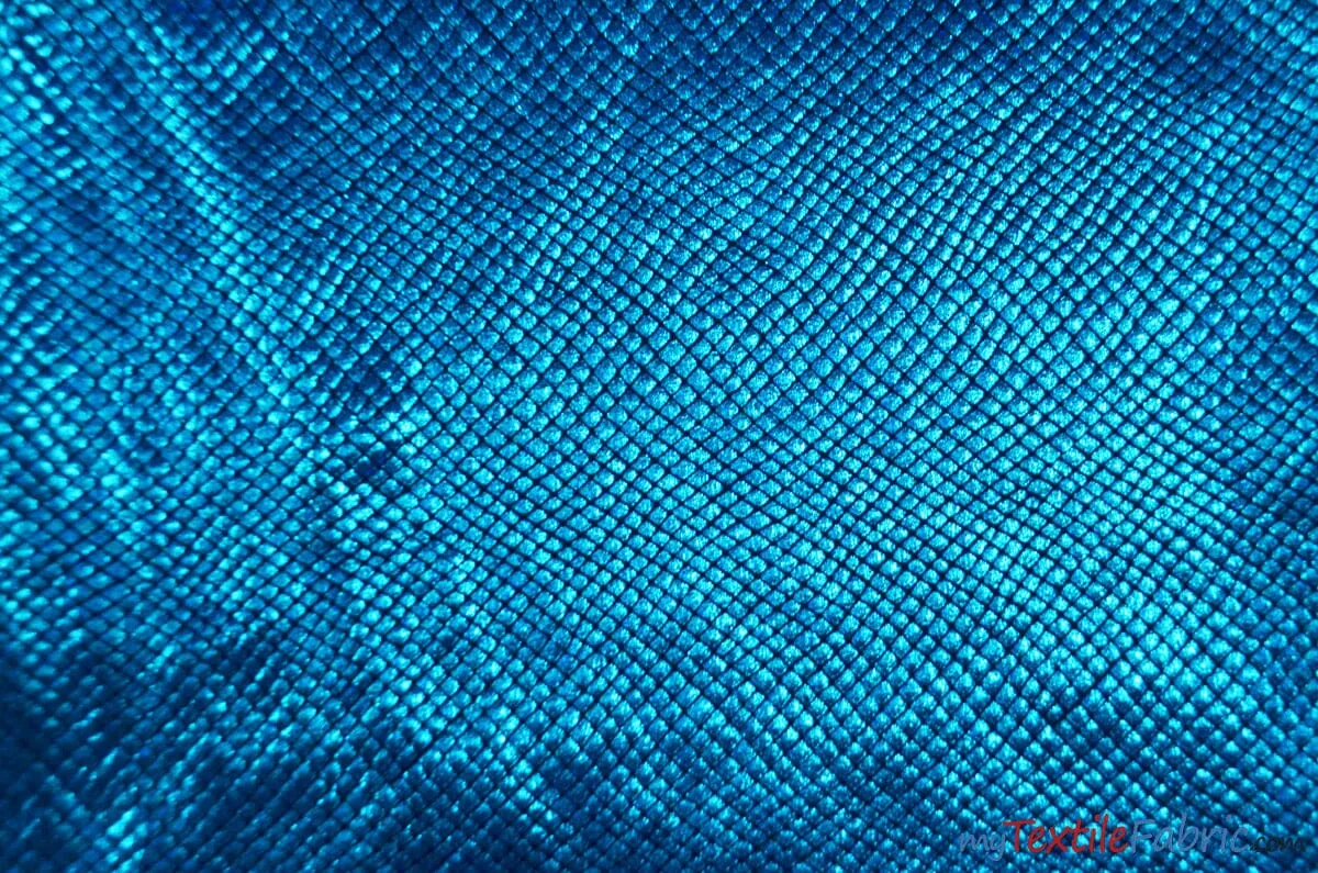 4 Way Stretch Dancewear Fabric | Metallic Snake Hologram Spandex | 58/60" Wide | Multiple Colors |