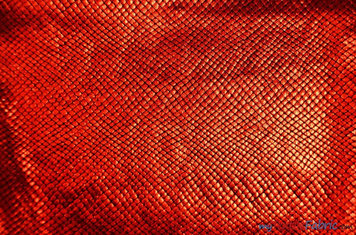 4 Way Stretch Dancewear Fabric | Metallic Snake Hologram Spandex | 58/60" Wide | Multiple Colors |