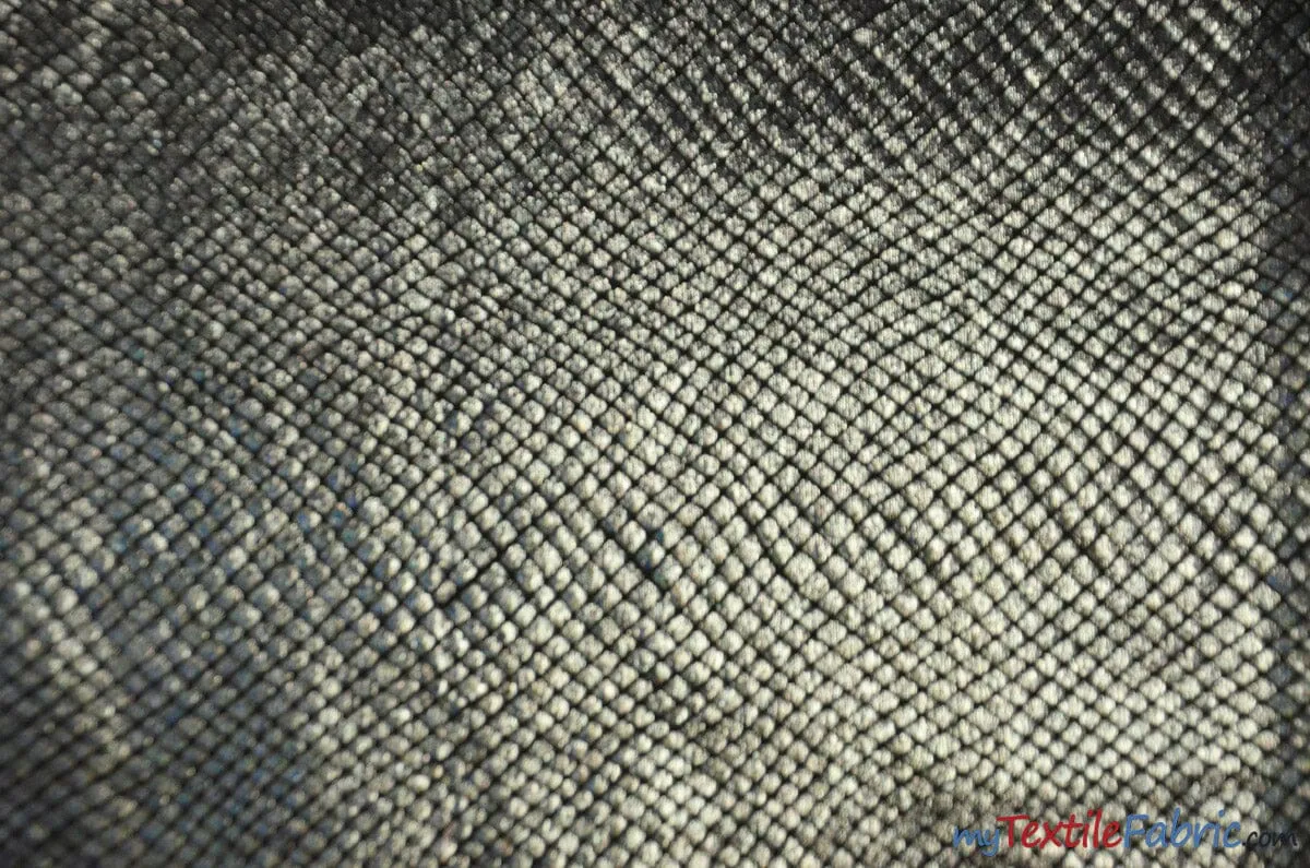 4 Way Stretch Dancewear Fabric | Metallic Snake Hologram Spandex | 58/60" Wide | Multiple Colors |