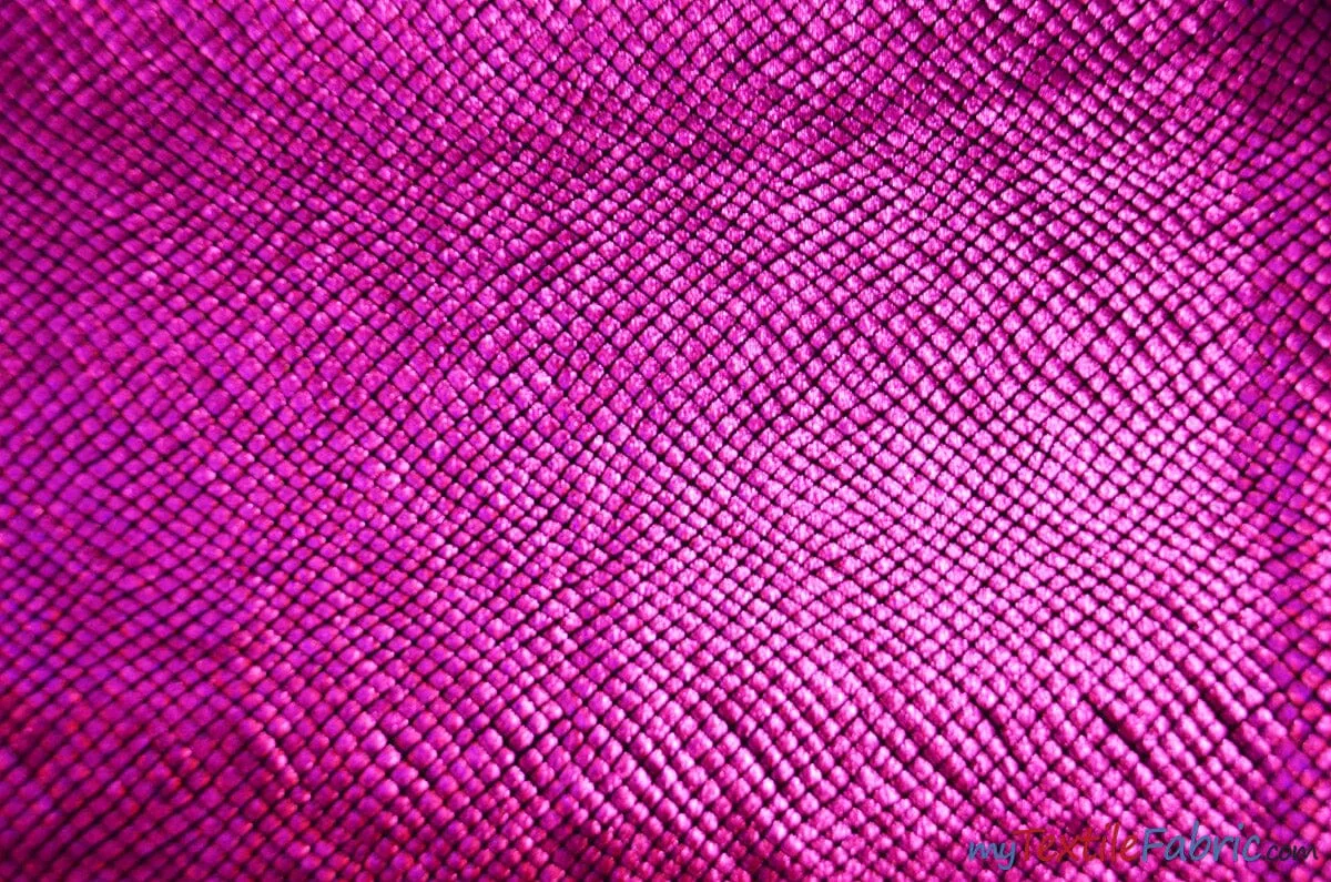 4 Way Stretch Dancewear Fabric | Metallic Snake Hologram Spandex | 58/60" Wide | Multiple Colors |