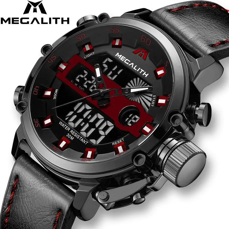 8051M | Analog Digital  Men Watch | Leather Band