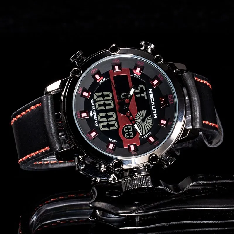 8051M | Analog Digital  Men Watch | Leather Band