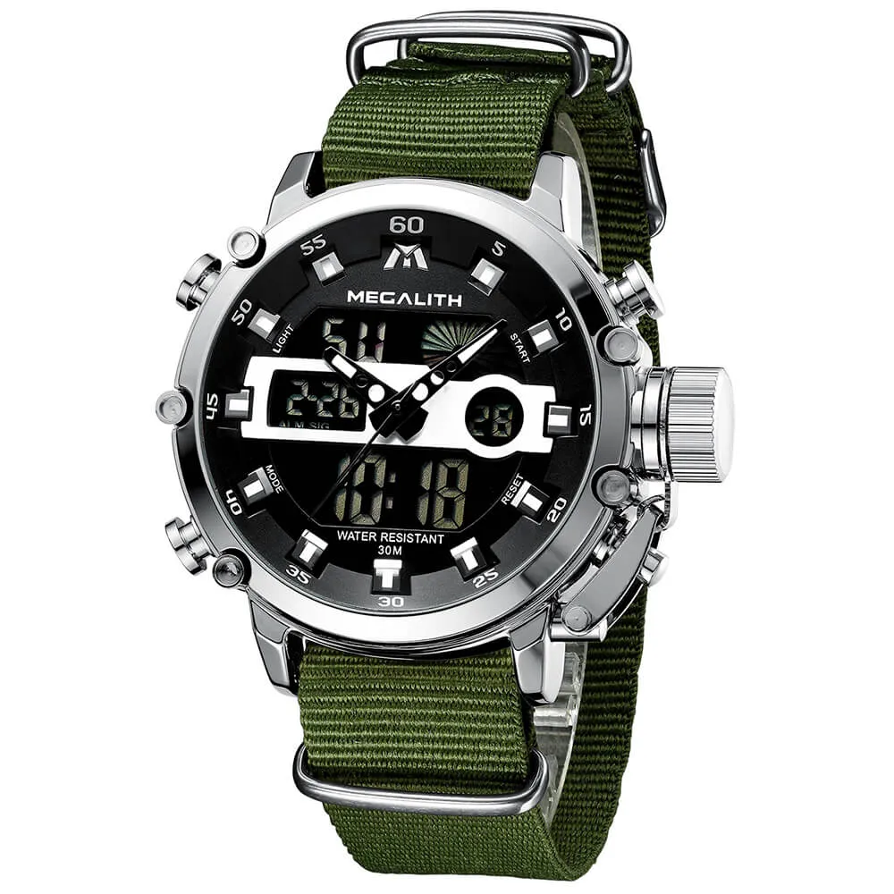 8051M | Analog Digital  Men Watch | Leather Band