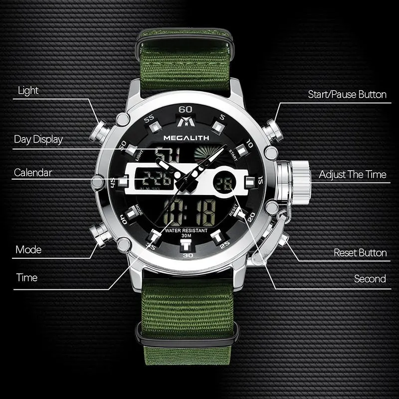 8051M | Analog Digital  Men Watch | Nylon Band