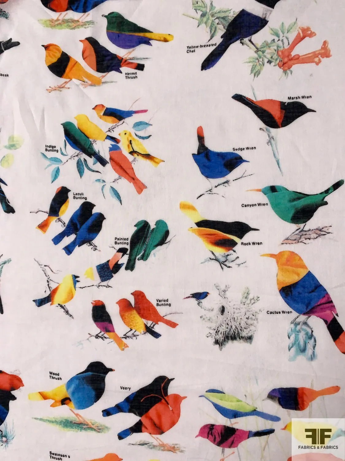A Bird Convservatory Printed Cotton Voile - Multicolor