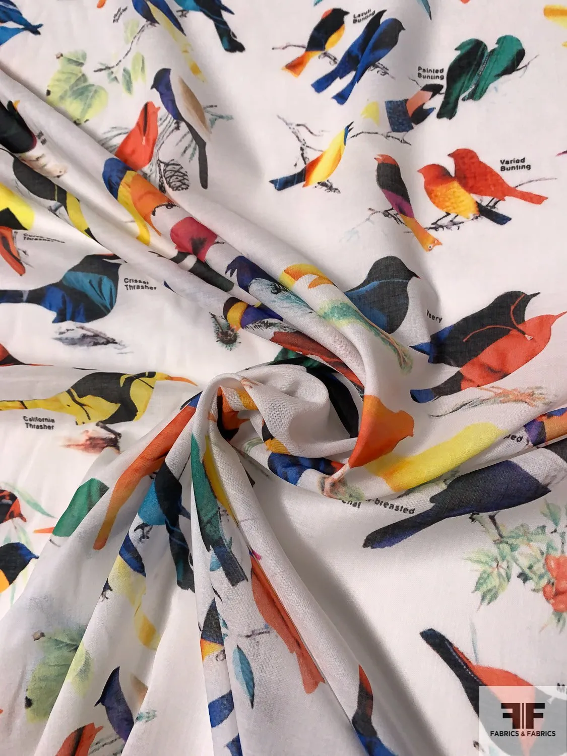 A Bird Convservatory Printed Cotton Voile - Multicolor