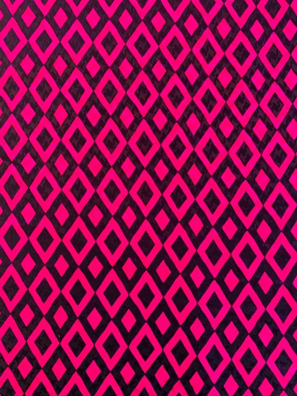 Abraham Geometric Diamond Printed Silk Jacquard - Fuscia / Navy