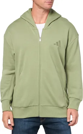 adidas Men's All SZN Fleece Full-Zip Hoodie, Tent Green