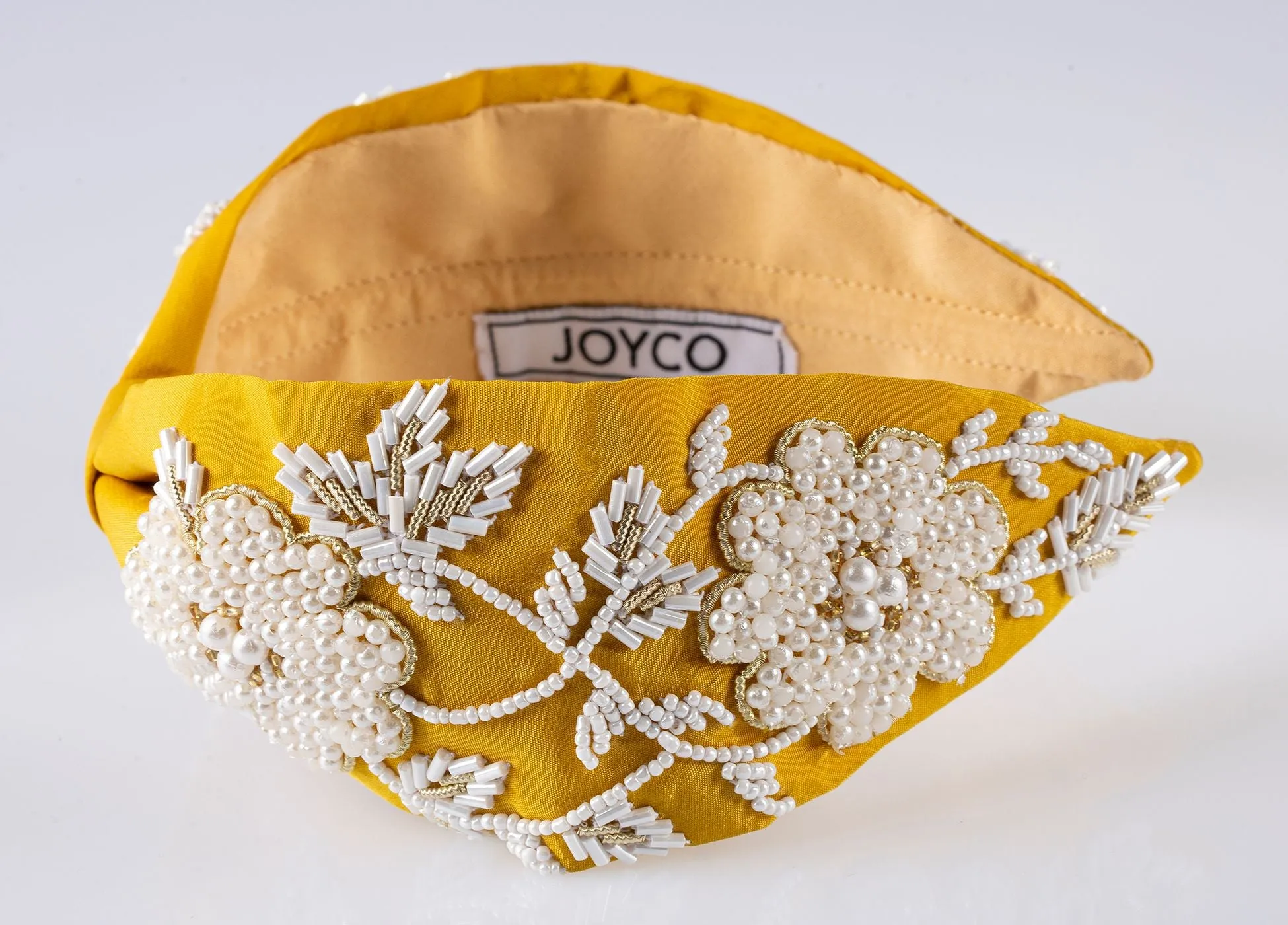 Alessia Yellow Bead Embroidered Women Headband