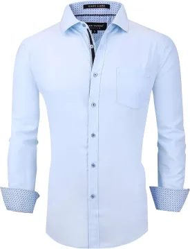 Alex Vando Mens Bamboo Dress Shirts Wrinkle Free Regular Fit Stretch Button Down Shirt