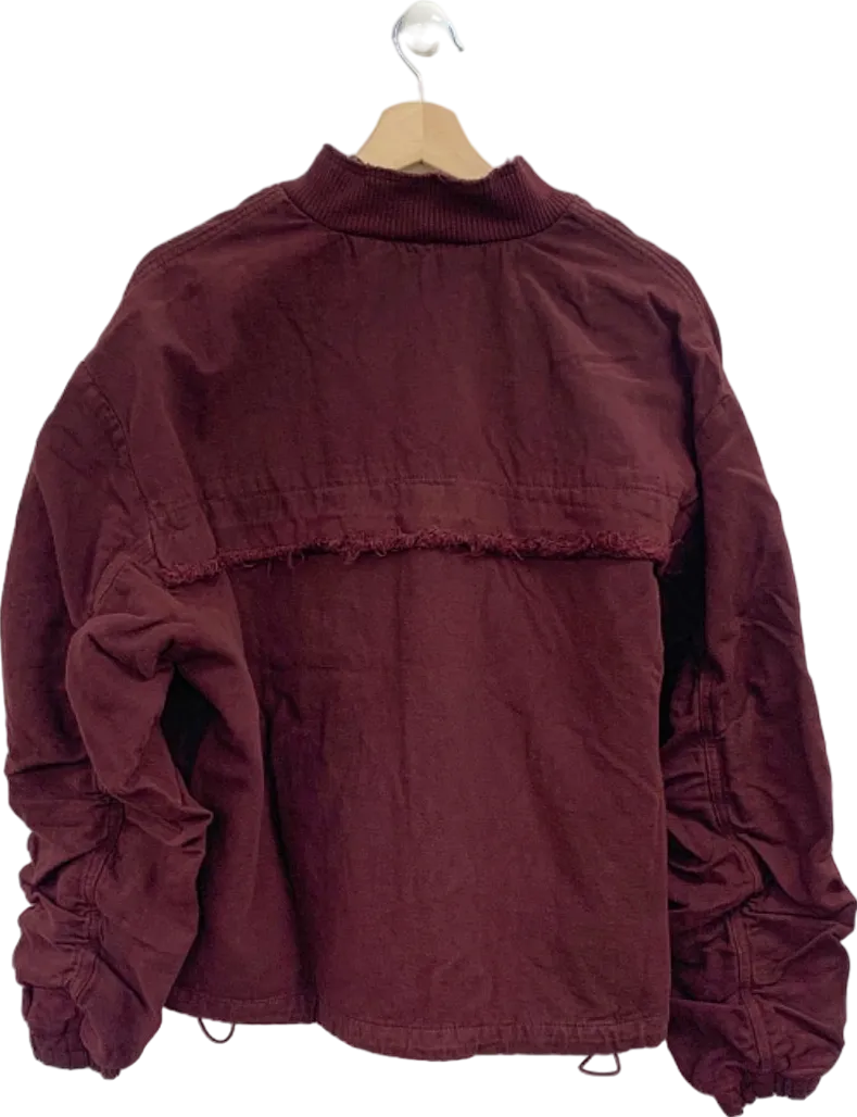 All Saints Dark Wine Rue Bomber Jacket UK 6