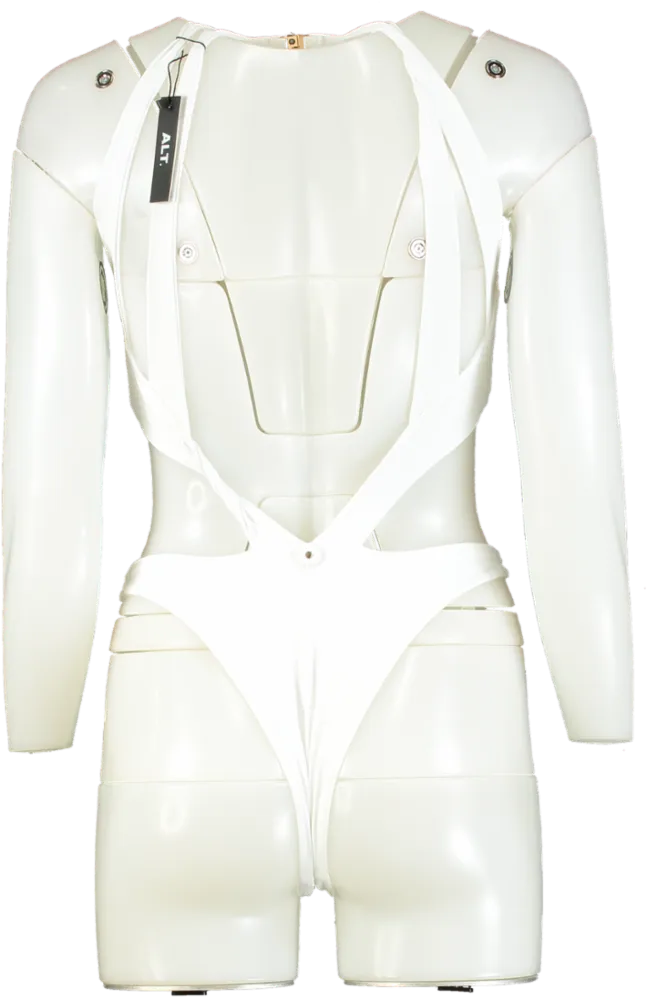 ALT White Cut-out Swimsuit UK S