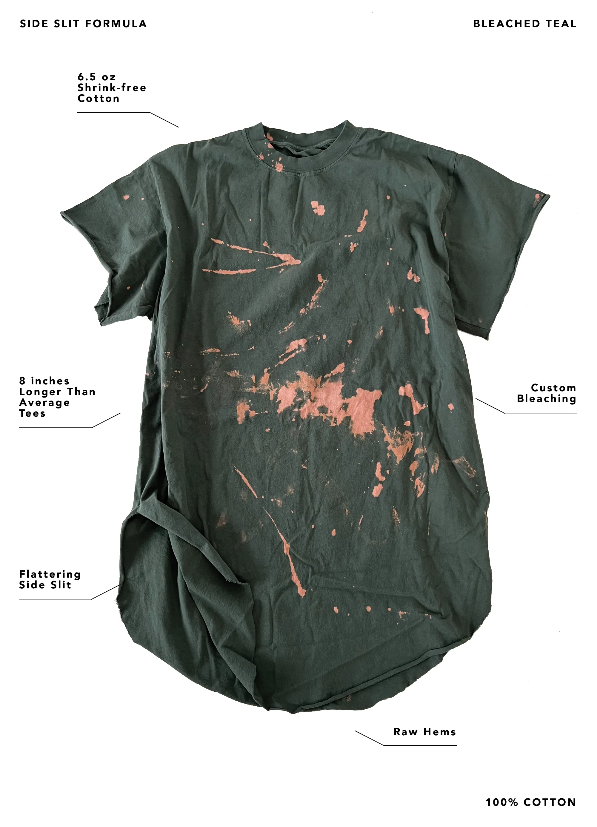 ANTISOCIAL MOMS CLUB BLEACHED OUT SIDE SLIT TEE