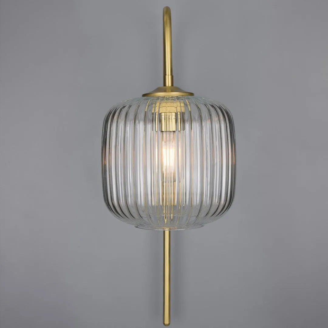 Astoria Reeded Glass and Brass Wall Light