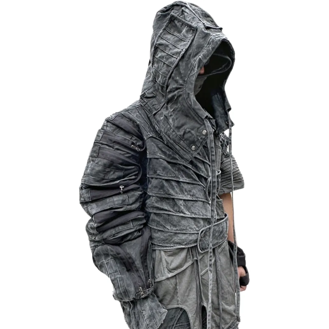 Asymmetric Hooded Tech Jacket
