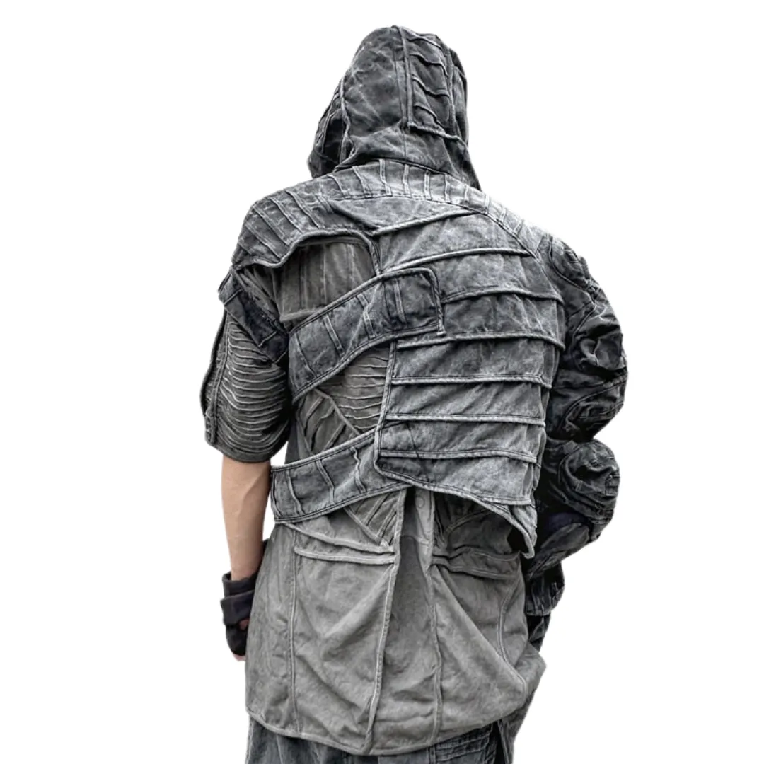 Asymmetric Hooded Tech Jacket