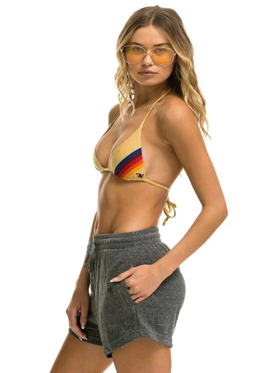 Aviator Nation Women's Logo Embroidery Light Weight Lounger Shorts - Heather Grey