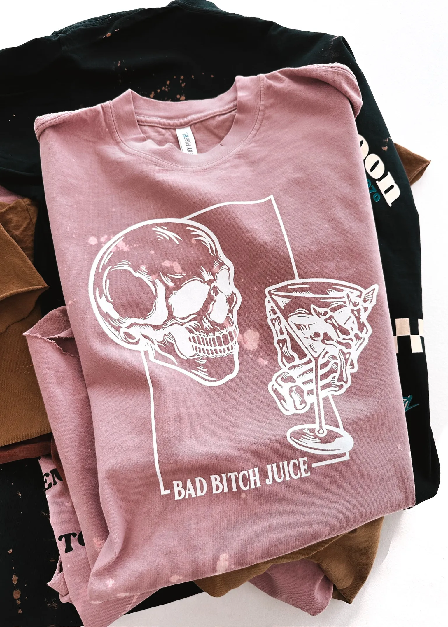 BAD BITCH JUICE BLEACHED OUT SIDE SLIT TEE