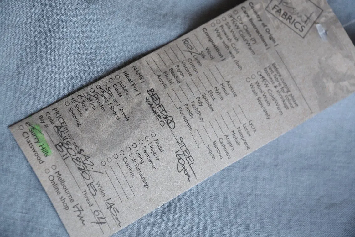 Bedford Steel Vintage Washed Linen
