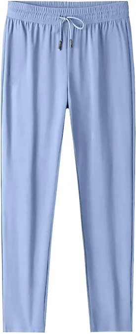 Beeswan Women's Stretch Quick Drying Pants with Pockets Drawstring Fashion Joggers Straight Black 7X-Large