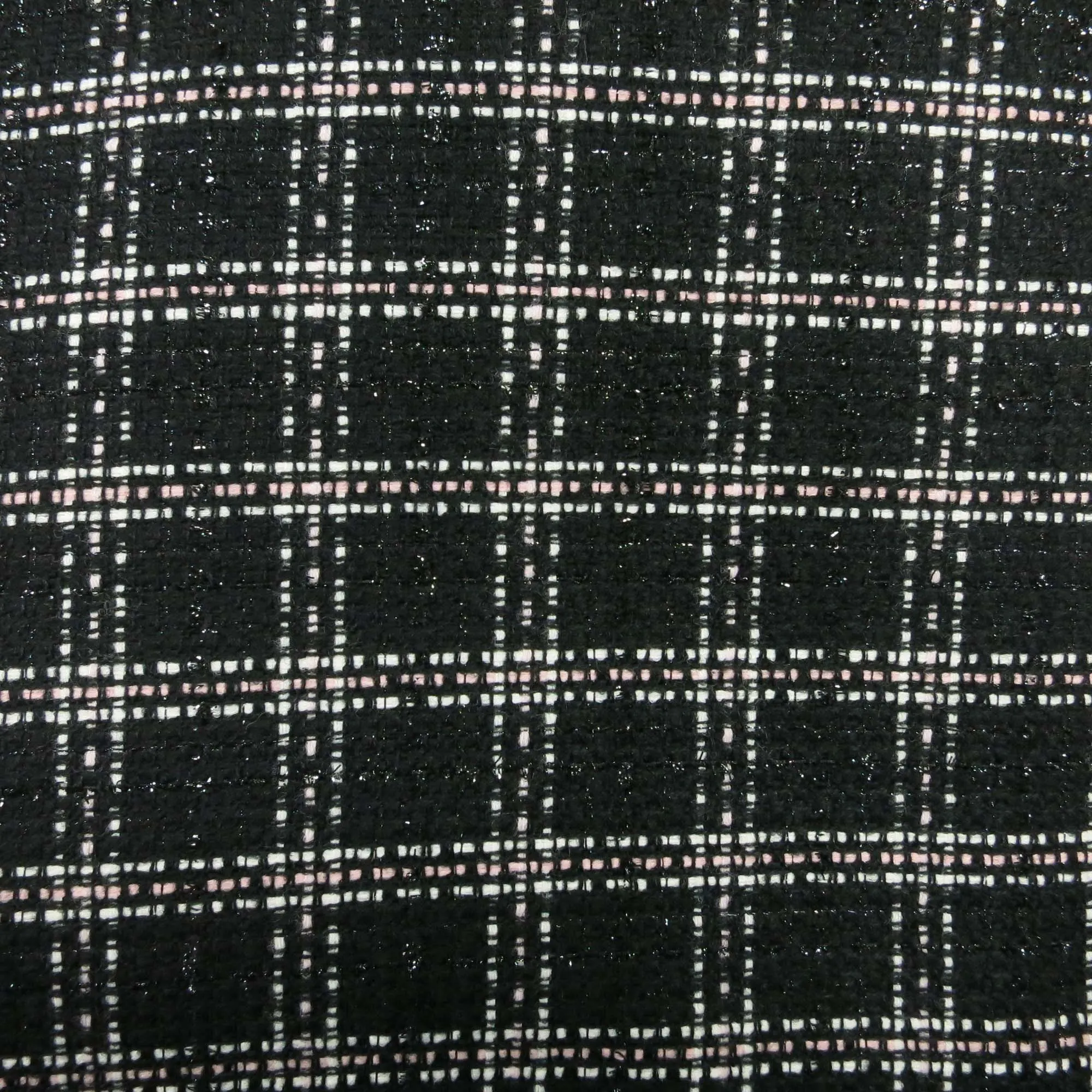 Black and White with Pink Accent Tweed/ Boucle