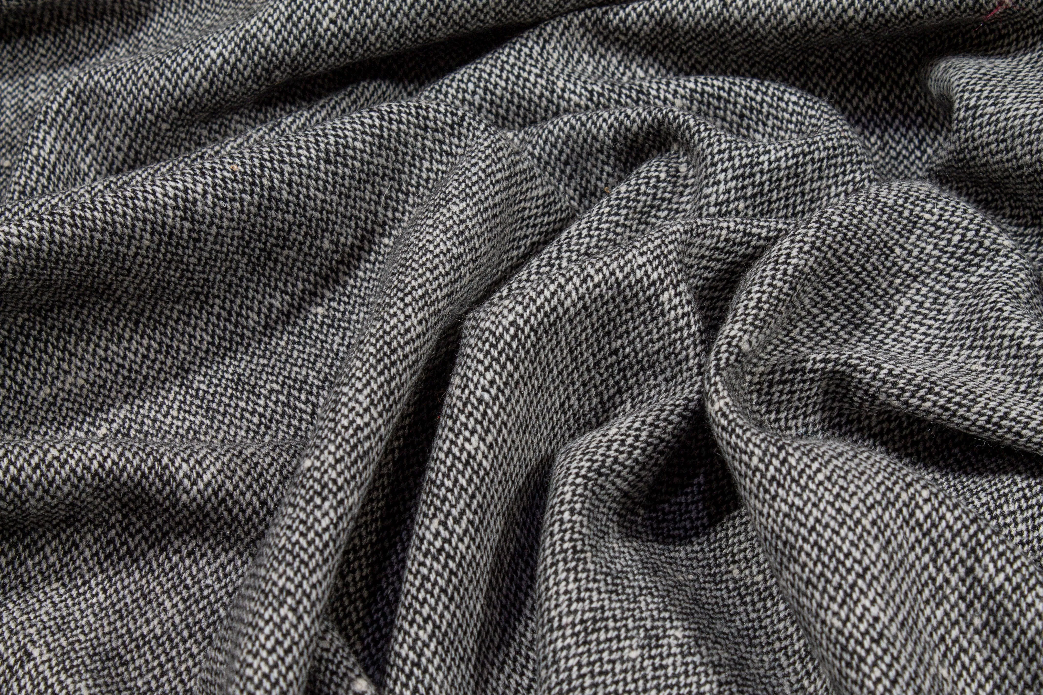 Black and White Wool Tweed