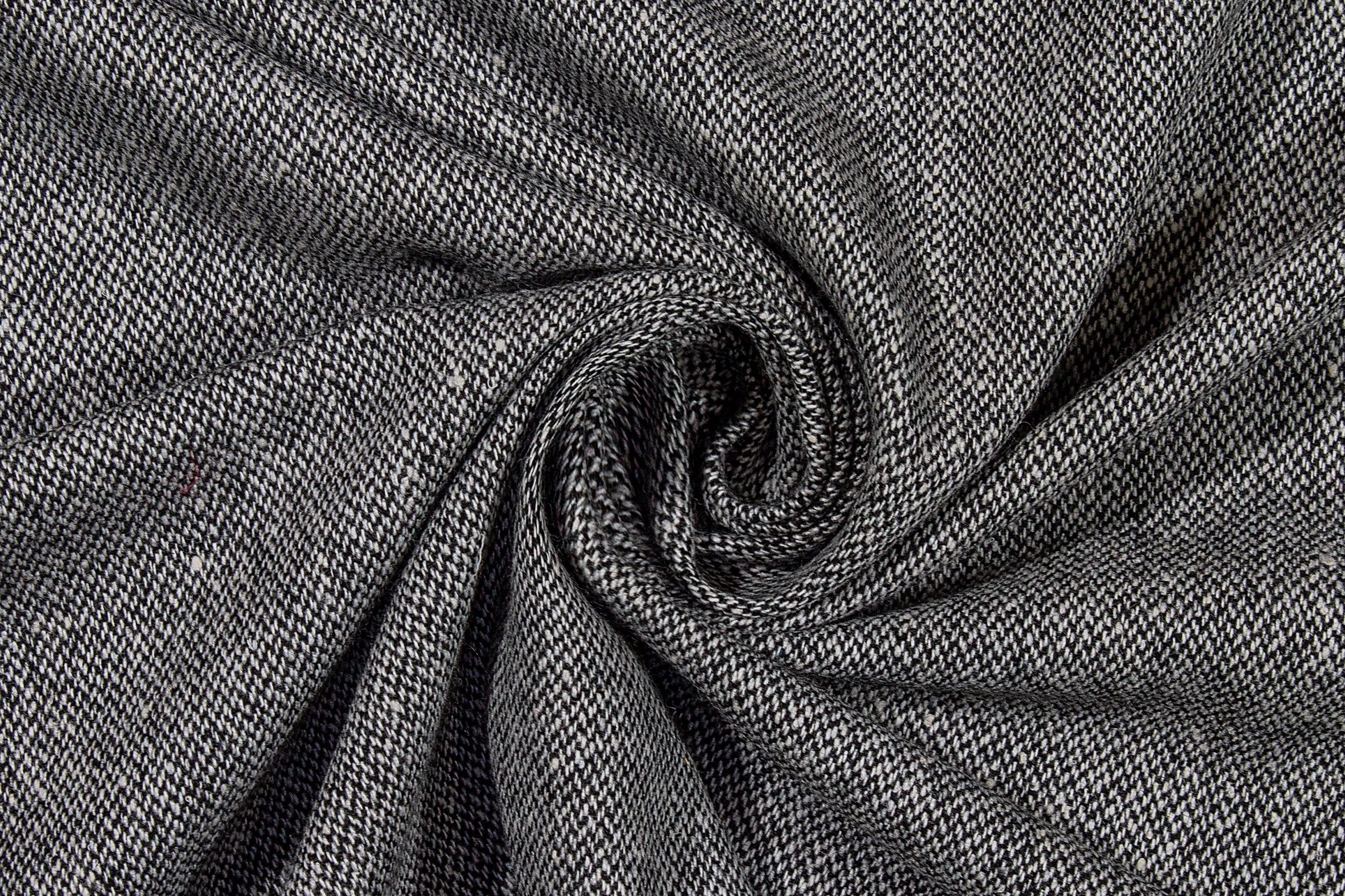 Black and White Wool Tweed