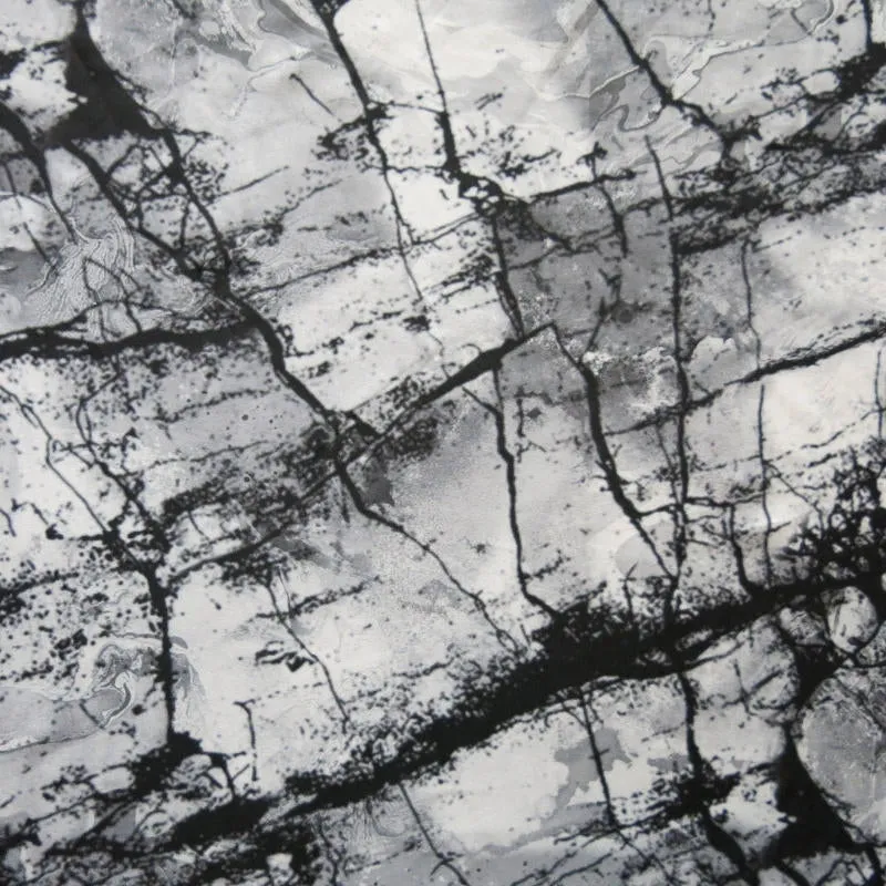 Black, Grey, Off White Marble Nylon Spandex Swimsuit Fabric