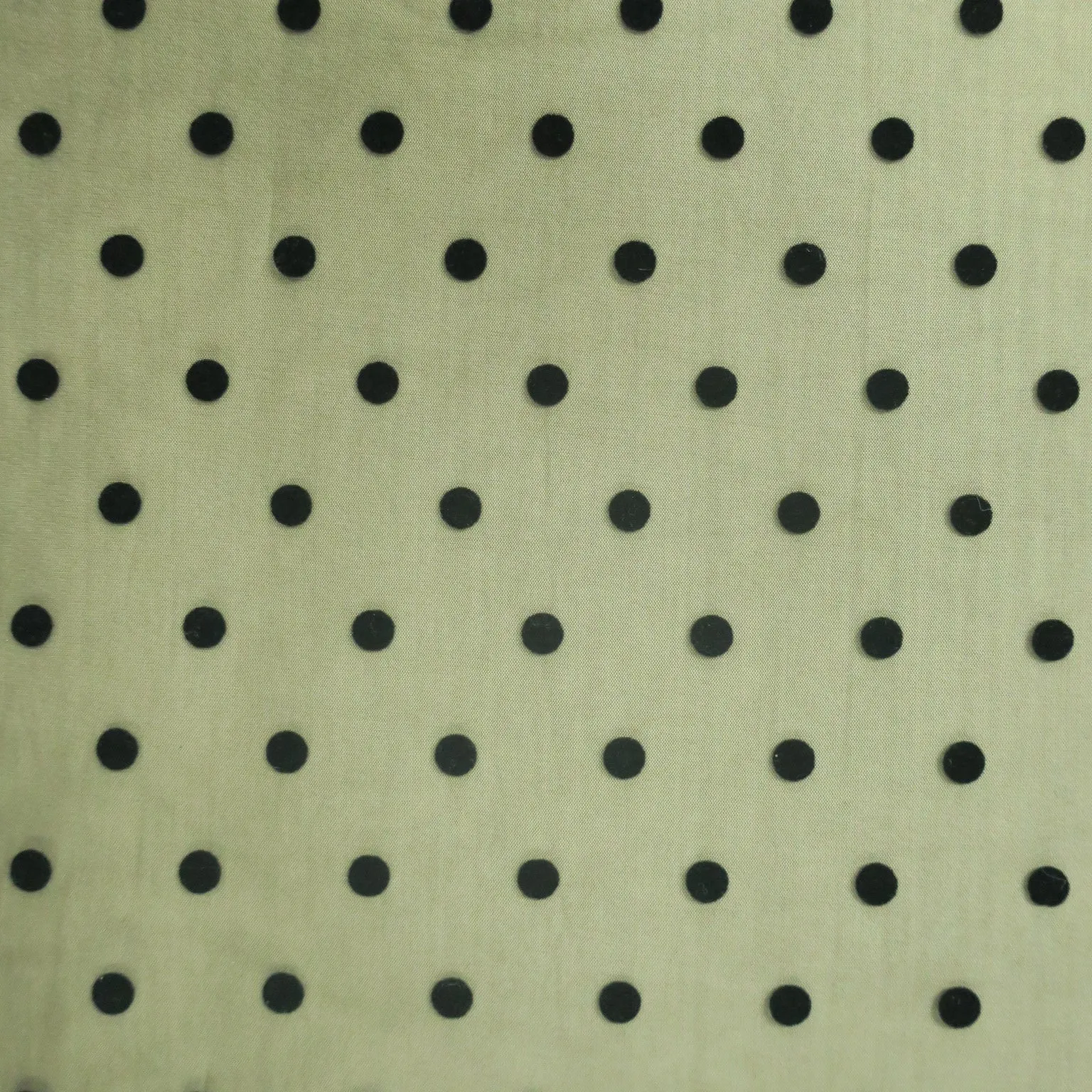 Black With Polka Dot Tulle Embroidered Fabric