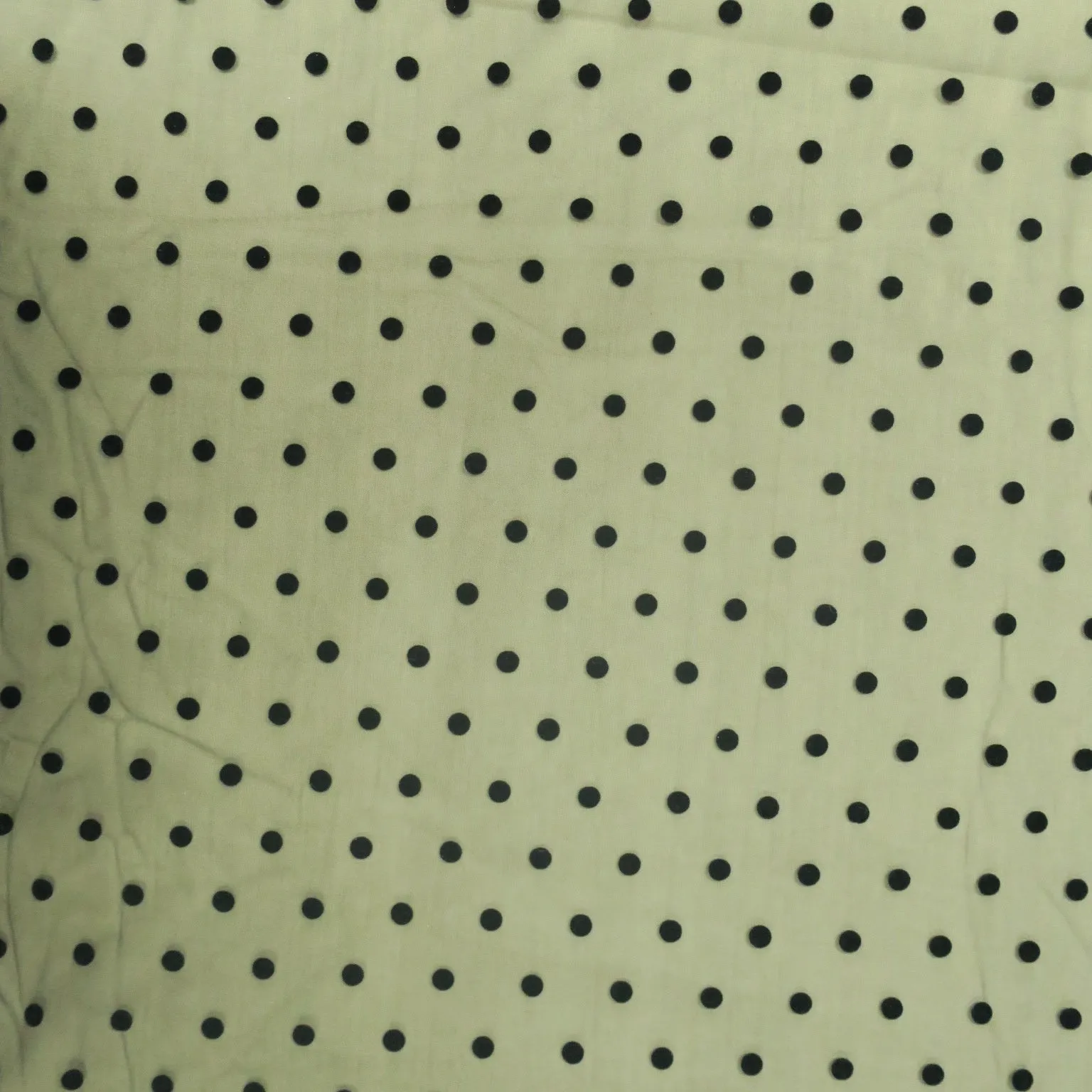 Black With Polka Dot Tulle Embroidered Fabric