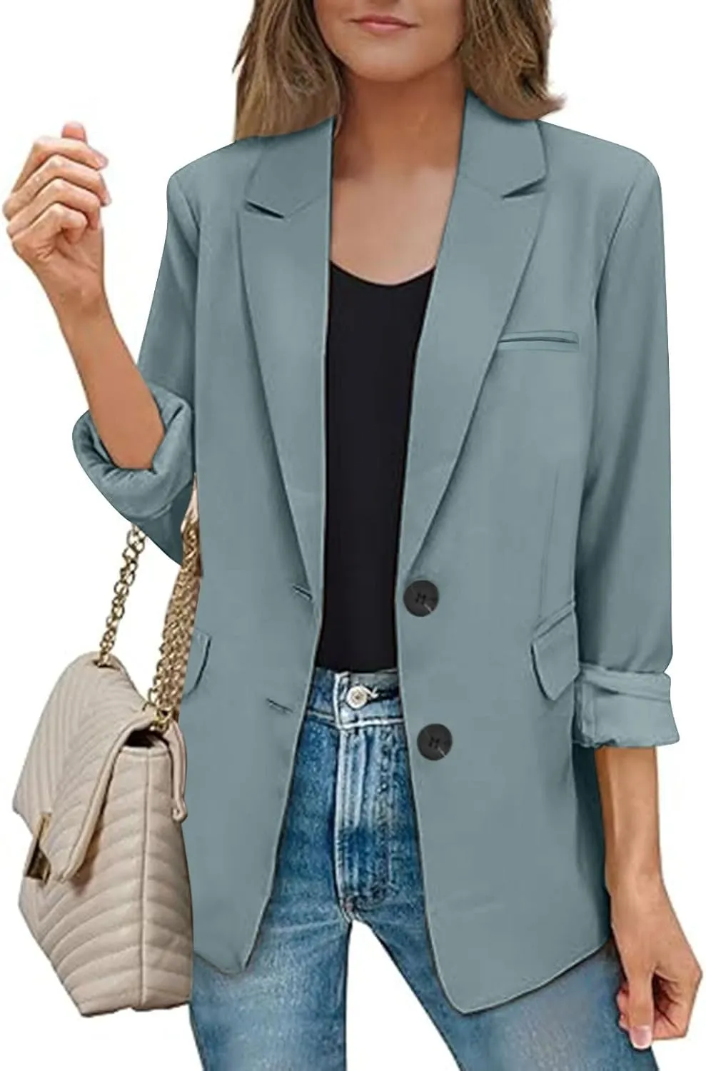 Blazers for Women Business Suit Jacket Work Office Blazer Long Sleeve Casual Blazer Open Front Cardigan Coat Outerwear