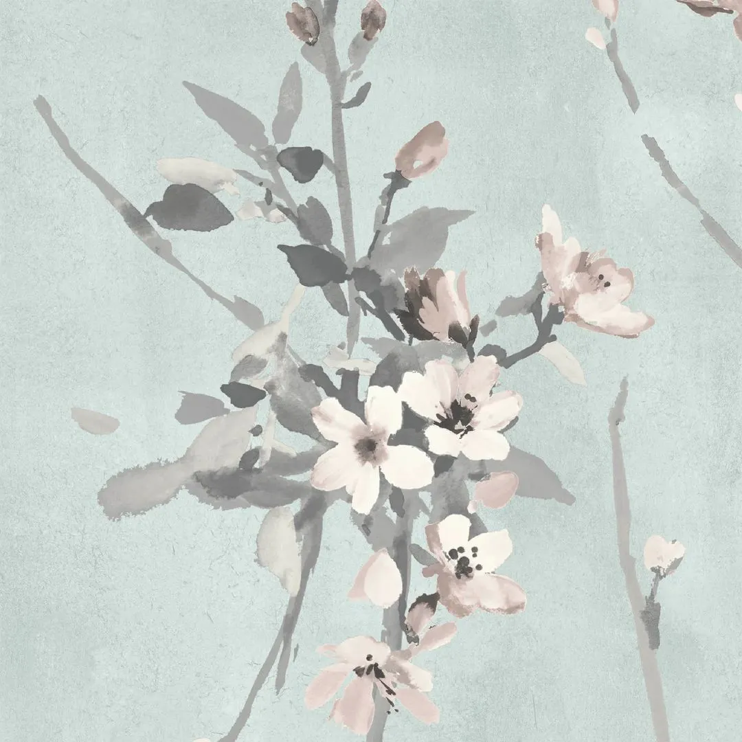 Blossom Wallpaper - Duck Egg Blue