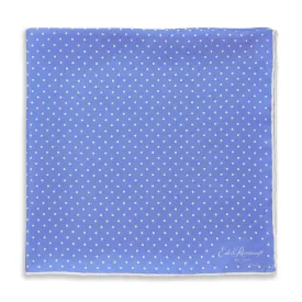 Blue and White Micro Spot Printed Silk Pocket Square
