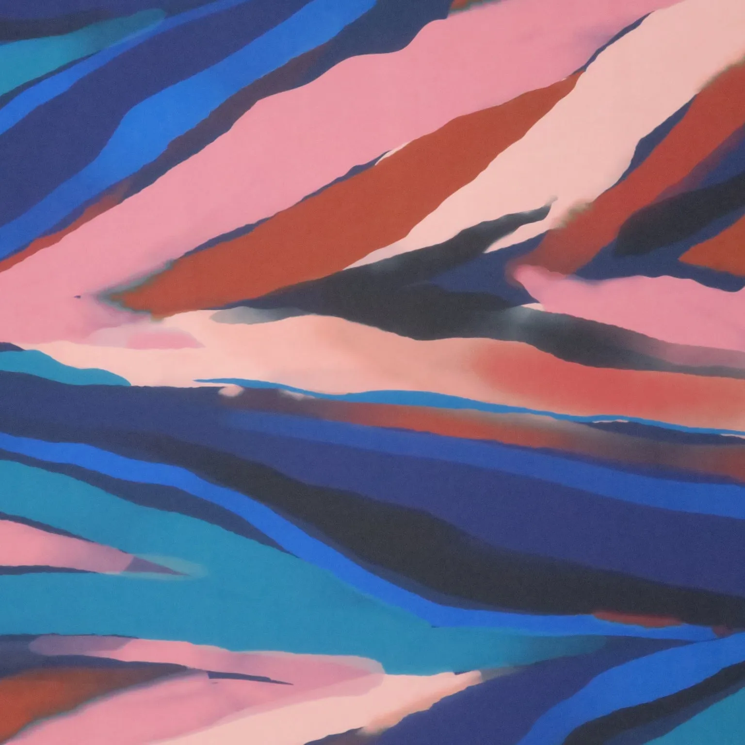 Blue Black Beige Pastel Colors Abstract Charmeuse Polyester Fabric