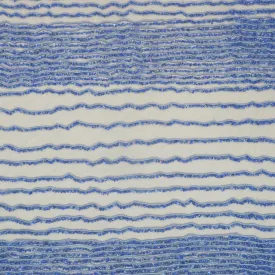 Blue Tulle Wave with Sequin Design Embroidered Fabric