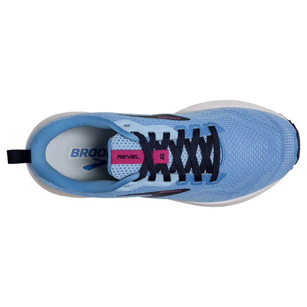 Brooks Womens Revel 6 Running Shoes - Marina, Lilac Rose, and Pink Lady