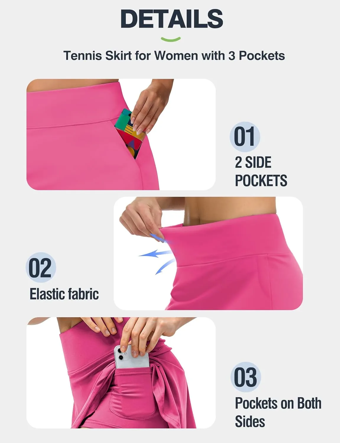 Buauty Women's Tennis Skirt Shorts High Waisted Golf Skorts with Pockets Workout Athletic Casual Outfit Clothes