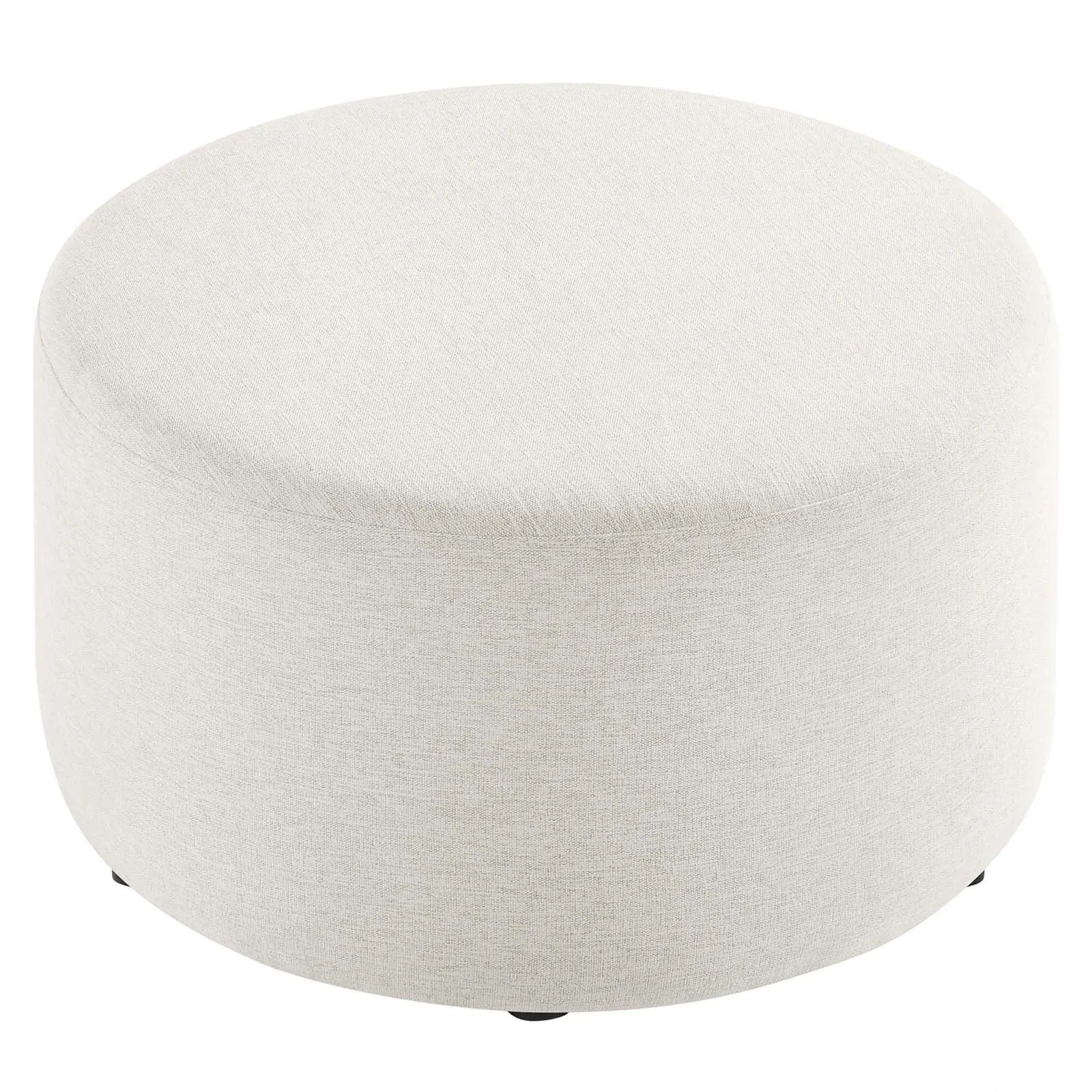 Callum Large 29" Round Woven Heathered Fabric Upholstered Ottoman by Modway
