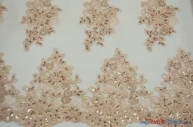 Camilla Embroidery Fabric | Bridal Lace Design YX 1098 | 52" Wide |