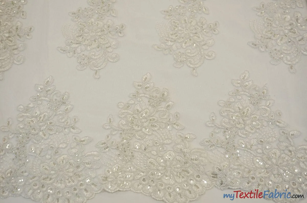 Camilla Embroidery Fabric | Bridal Lace Design YX 1098 | 52" Wide |